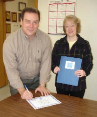 Rick Mongeau of Lampin Corp. and BRC's Dona Neely