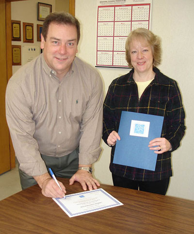 Dona Neely of BRC and Rick Mongeau of Lampin Corp.